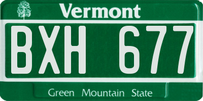 VT license plate BXH677