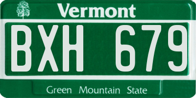 VT license plate BXH679