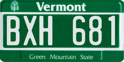 VT license plate BXH681