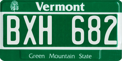 VT license plate BXH682