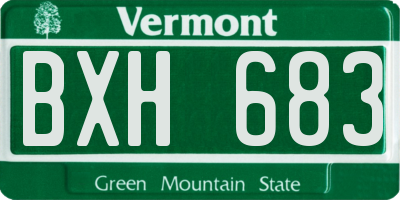 VT license plate BXH683