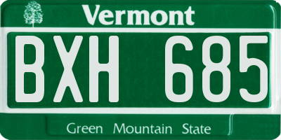 VT license plate BXH685