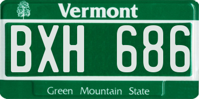 VT license plate BXH686