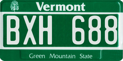 VT license plate BXH688