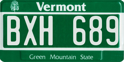 VT license plate BXH689