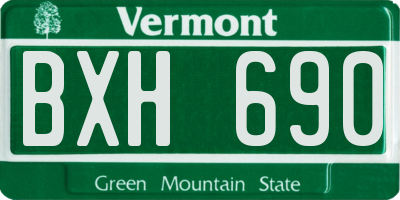 VT license plate BXH690