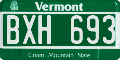 VT license plate BXH693