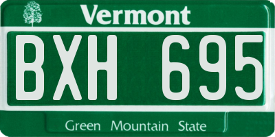 VT license plate BXH695