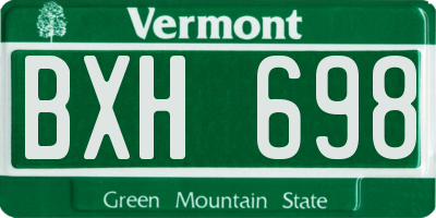 VT license plate BXH698