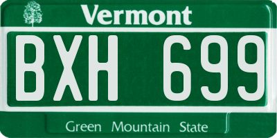 VT license plate BXH699