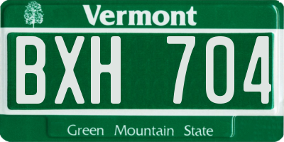 VT license plate BXH704