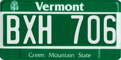 VT license plate BXH706