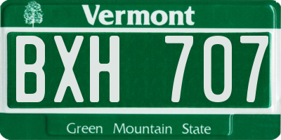 VT license plate BXH707