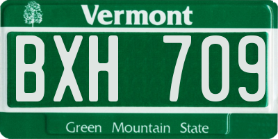 VT license plate BXH709