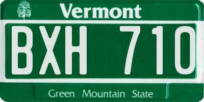 VT license plate BXH710