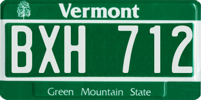 VT license plate BXH712