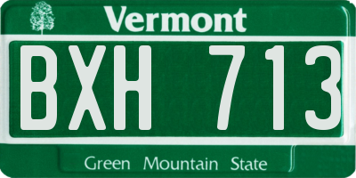 VT license plate BXH713