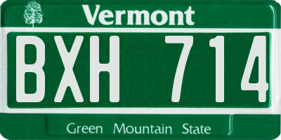 VT license plate BXH714