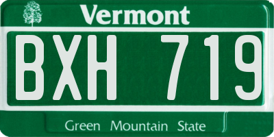 VT license plate BXH719