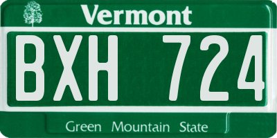 VT license plate BXH724