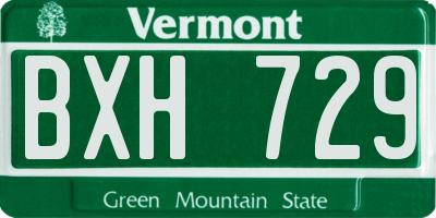 VT license plate BXH729