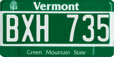 VT license plate BXH735