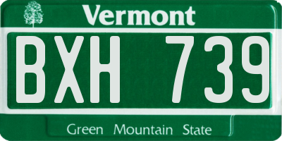 VT license plate BXH739