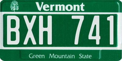 VT license plate BXH741