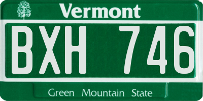 VT license plate BXH746