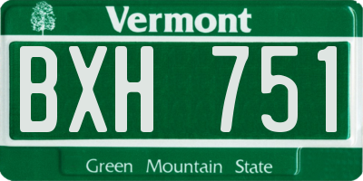 VT license plate BXH751