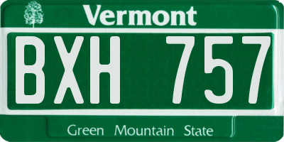 VT license plate BXH757
