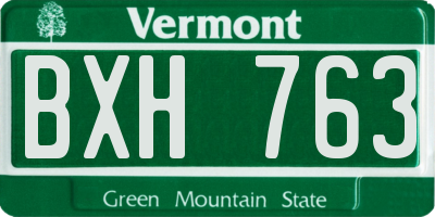 VT license plate BXH763