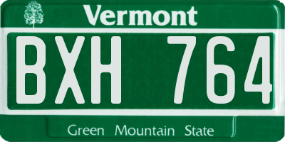 VT license plate BXH764