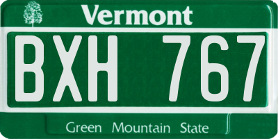 VT license plate BXH767