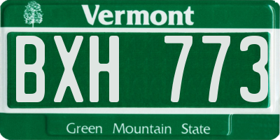 VT license plate BXH773