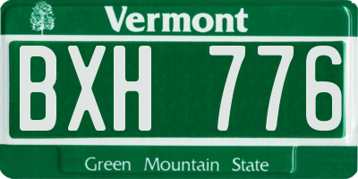 VT license plate BXH776