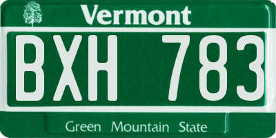VT license plate BXH783