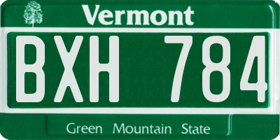 VT license plate BXH784