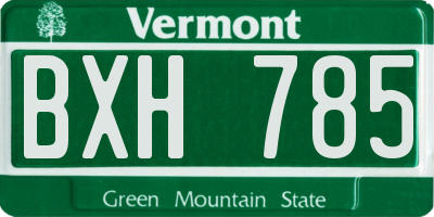 VT license plate BXH785