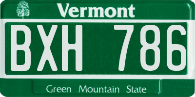 VT license plate BXH786