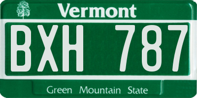 VT license plate BXH787