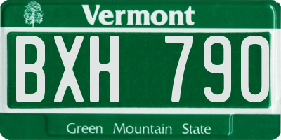 VT license plate BXH790