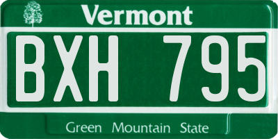 VT license plate BXH795