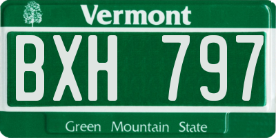 VT license plate BXH797