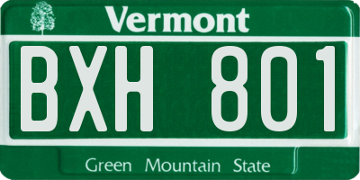 VT license plate BXH801