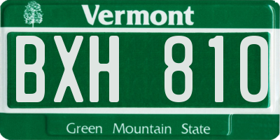 VT license plate BXH810