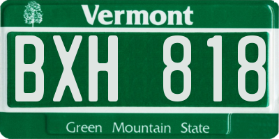 VT license plate BXH818