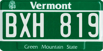 VT license plate BXH819