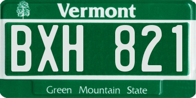 VT license plate BXH821