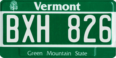 VT license plate BXH826